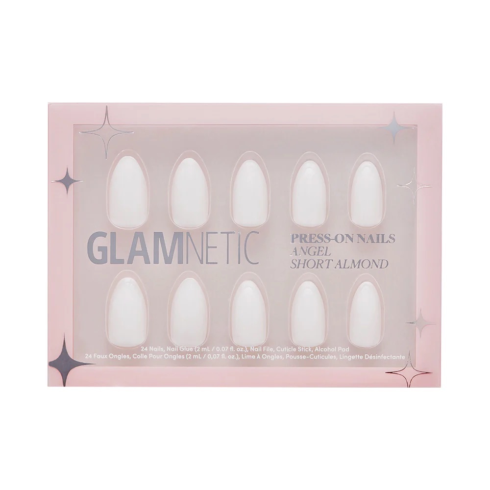 Glamnetic Angel Short Almond Reusable Press On Nails